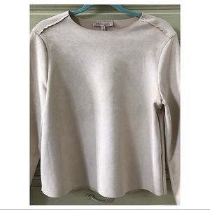 Philosophy Soft Beige Faux Suede Top